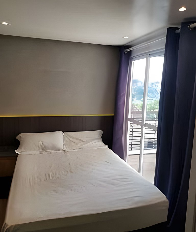 Studio no Engenhao, varandinha, AC, Garagem, Wi-Fi