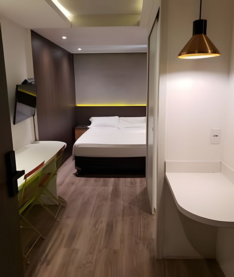 Studio no Engenhao, varandinha, AC, Garagem, Wi-Fi